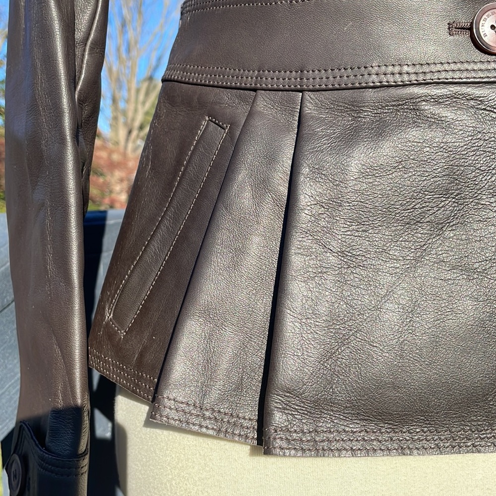 Burberry Dark Brown Leather Jacket - Picture 5 of 11